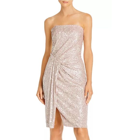 Black Halo Dresses & Skirts - Black Halo Domino Sequin Strapless Cocktail Dress